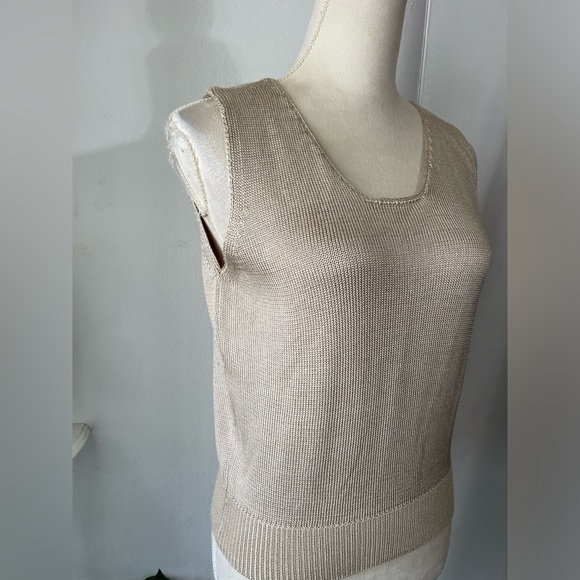 FIA ITALIA HANDLOOMED WOMEN'S TANK TOP KNITTED FABRIC. TAN, size S - Picture 3 of 15